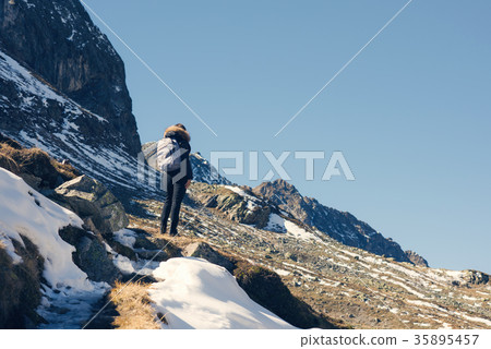 A woman photographer with camera in Switzerland 35895457