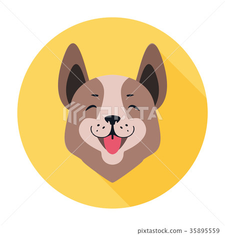 Central Asian Shepherd Dog Flat Icon Doggy Head Central Asian Shepherd Dog Flat Icon Doggy Head 35895559