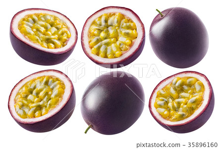 Passion fruit set isolated on white background Passion fruit set isolated on white background 35896160