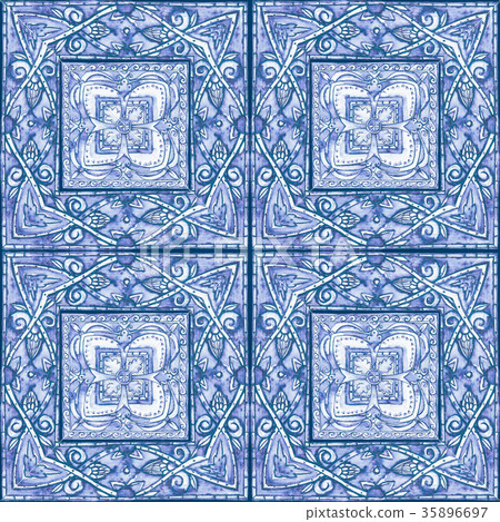 Watercolor seamless ornate vintage background Watercolor seamless ornate vintage background 35896697