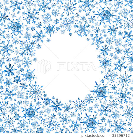 Watercolor holiday winter card with snowflakes Watercolor holiday winter card with snowflakes 35896712