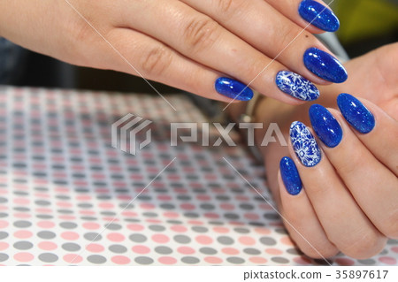 manicure design blue manicure design blue 35897617