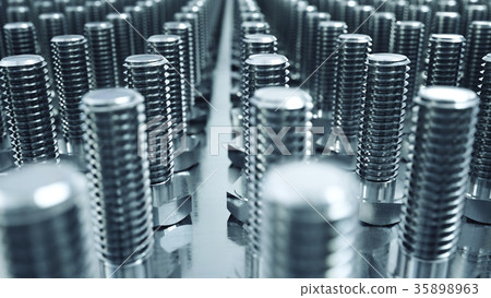 Process of production of bolts. Industrial concept Process of production of bolts. Industrial concept 35898963