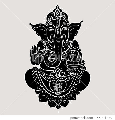 Ganapati Meditation in lotus pose 35901279