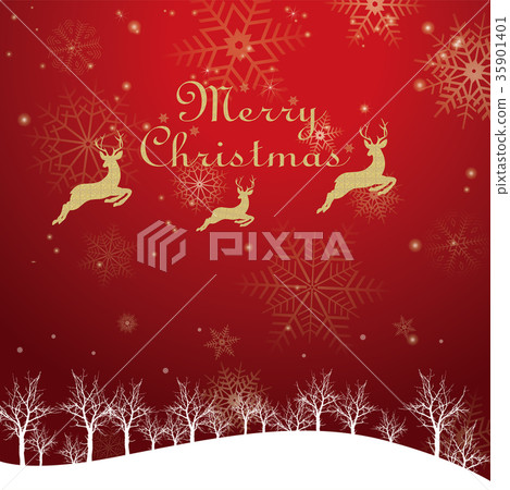 聖誕節圖像背景圖像|紅色雪花和冰環境美化與馴鹿 聖誕節圖像背景圖像|紅色雪花和冰環境美化與馴鹿 35901401