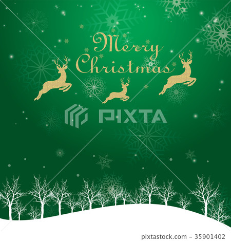 聖誕節圖像背景圖像|綠色雪花和冰風景與馴鹿 聖誕節圖像背景圖像|綠色雪花和冰風景與馴鹿 35901402