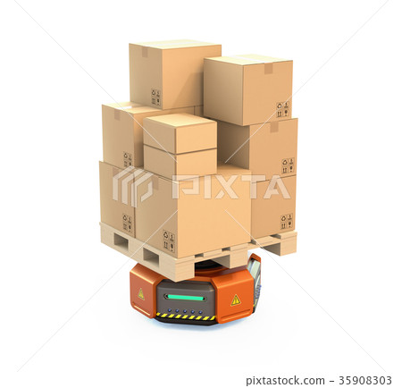 運輸行李的自動運輸機器人的圖像 運輸行李的自動運輸機器人的圖像 35908303