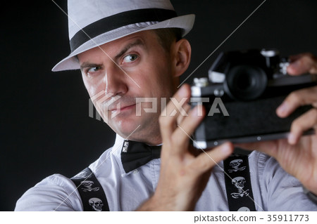 Young stylish man taking selfportrait 35911773