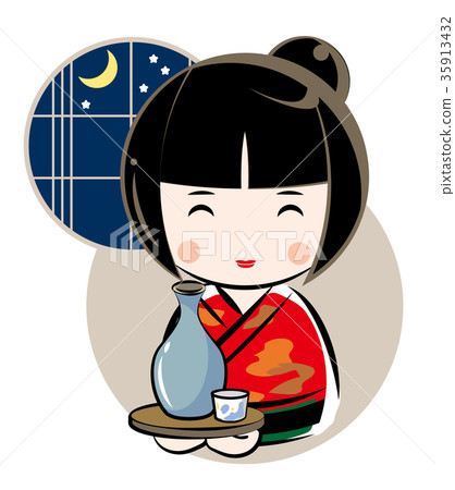 女人攜帶清酒 35913432