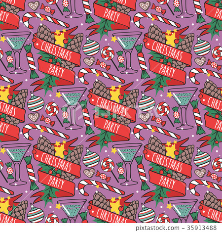 Christmas seamless pattern hand drawn style 35913488