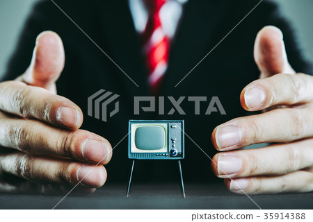 Television and businessman 35914388