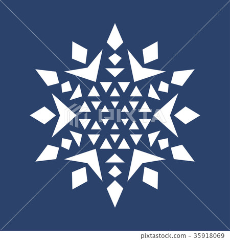 Vector white snowflake on blue background - Stock Illustration ...