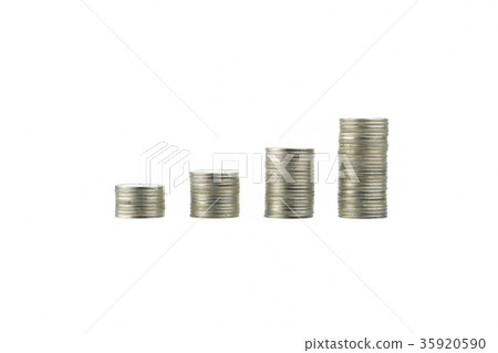 coins stacks isolated on white coins stacks isolated on white 35920590