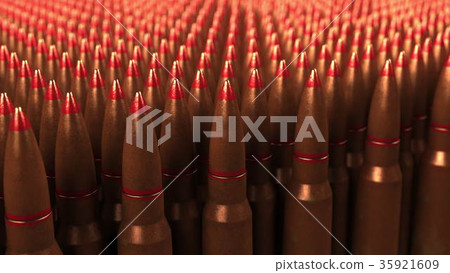 Big supply of shells or cartridges, 3D rendering Big supply of shells or cartridges, 3D rendering 35921609