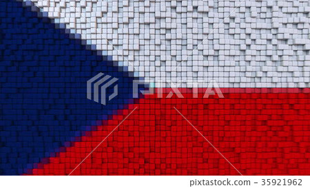 Stylized mosaic flag of the Czech Republic made of Stylized mosaic flag of the Czech Republic made of 35921962