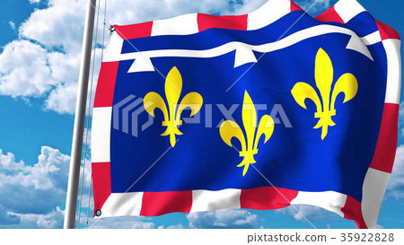 Waving flag of Centre-Val de Loire, a region of Waving flag of Centre-Val de Loire, a region of 35922828