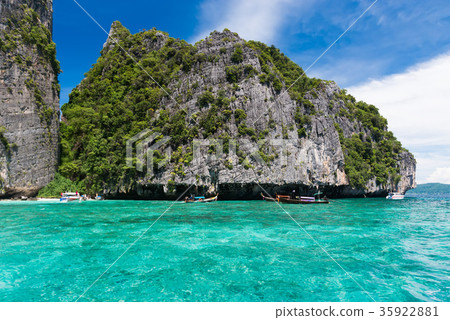 Maya bay in the Phiphi leh island at Andaman Maya bay in the Phiphi leh island at Andaman 35922881
