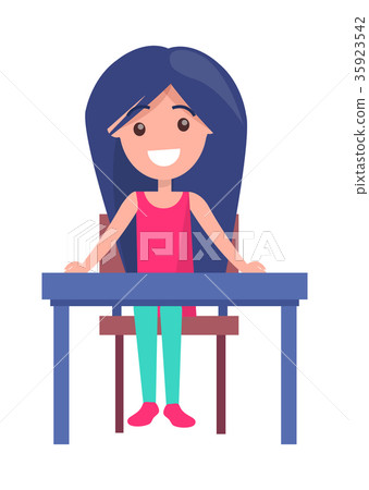 Back to School Vector Illustration with Schoolgirl - Stock Illustration ...