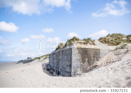 Bunker from world war 2 burried in a dune 35927231