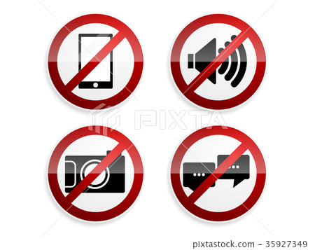 prohibition sign set on white background prohibition sign set on white background 35927349