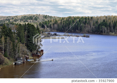Freshet on Siberian river 35927900