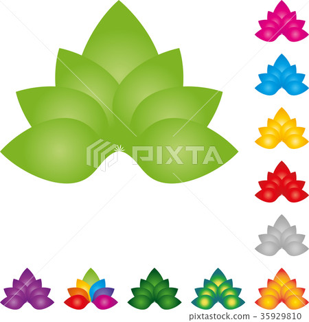 Many leaves collection, leaves, spa, logo Many leaves collection, leaves, spa, logo 35929810
