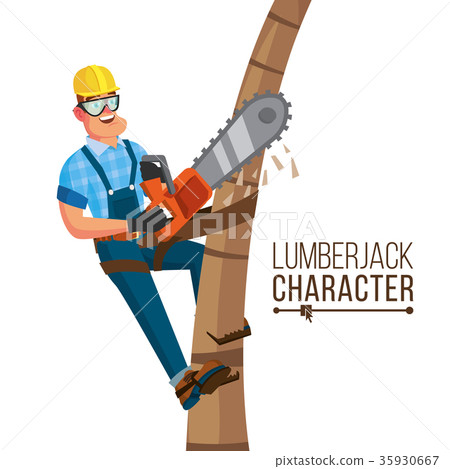 Lumberjack Vector. Classic Worker With Hand 35930667