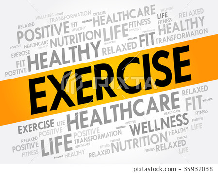 EXERCISE word cloud, fitness 35932038