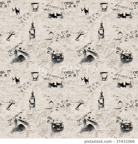 Newspaper grunge London background Newspaper grunge London background 35932066