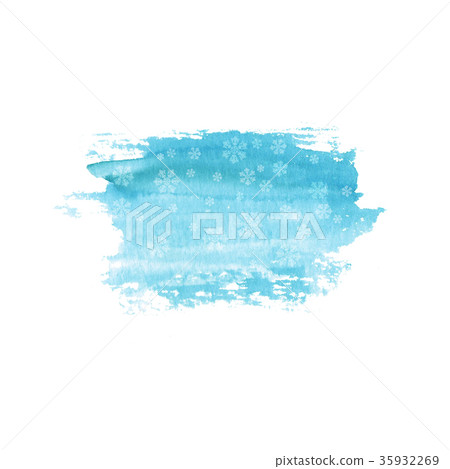 Blue winter stain with snowflakes 35932269