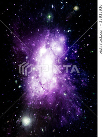 Stars, dust and gas nebula in a far galaxy Stars, dust and gas nebula in a far galaxy 35933936