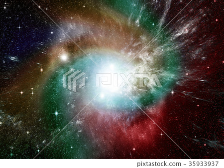 Stars, dust and gas nebula in a far galaxy Stars, dust and gas nebula in a far galaxy 35933937