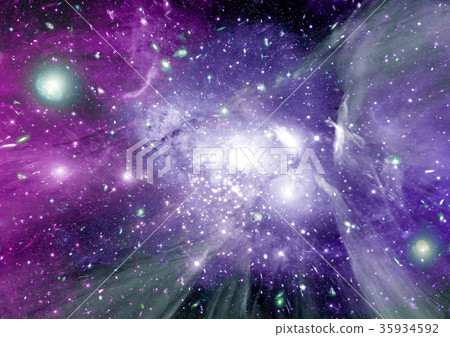 Stars, dust and gas nebula in a far galaxy Stars, dust and gas nebula in a far galaxy 35934592