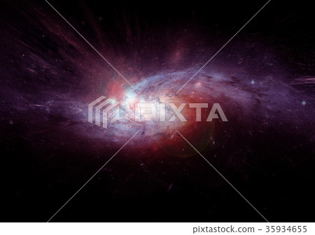 Stars, dust and gas nebula in a far galaxy 35934655