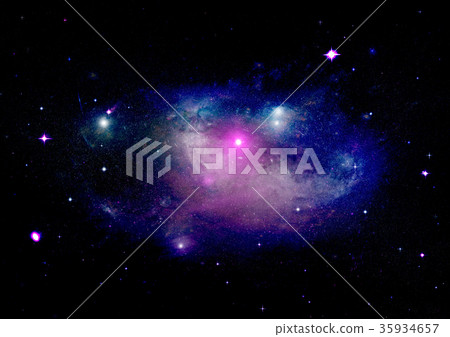 Stars, dust and gas nebula in a far galaxy 35934657