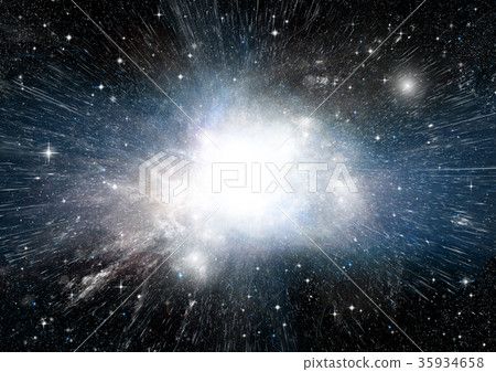 Stars, dust and gas nebula in a far galaxy 35934658