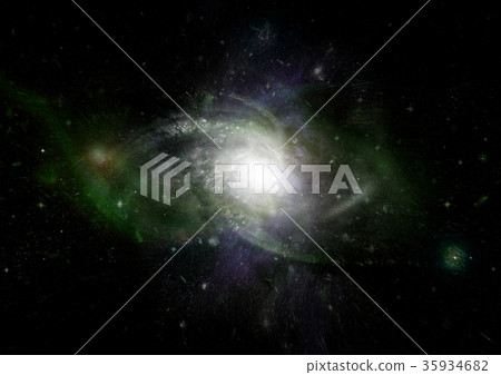 Stars, dust and gas nebula in a far galaxy 35934682