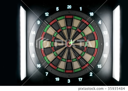 Dart pin on board bullseye. Dart pin on board bullseye. 35935484