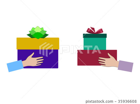 Gift Exchange. Concept Holidays, Celebrations. Gift Exchange. Concept Holidays, Celebrations. 35936608