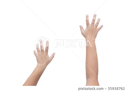 hand clamber or climb posture isolated on white 35938762