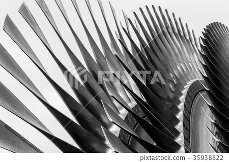 high precision metal turbine blades closeup 35938822