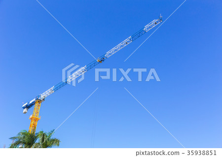 construction crain on clear blue sky construction crain on clear blue sky 35938851