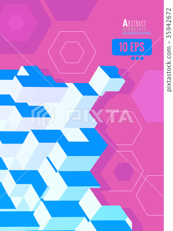 Isometric abstract geometric form on purple BG Isometric abstract geometric form on purple BG 35942672
