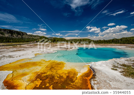 Hot thermal spring in Yellowstone Hot thermal spring in Yellowstone 35944055
