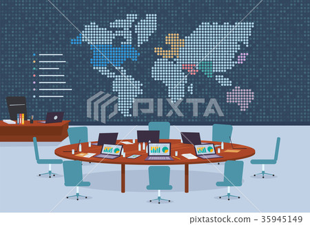 Conference room in business center with dotted 35945149