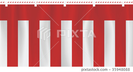 Red and white curtain 35948088