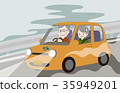 Elderly couple drive dense fog danger 4 orange 35949201