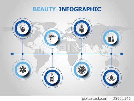 Infographic design with beauty icons 35951145