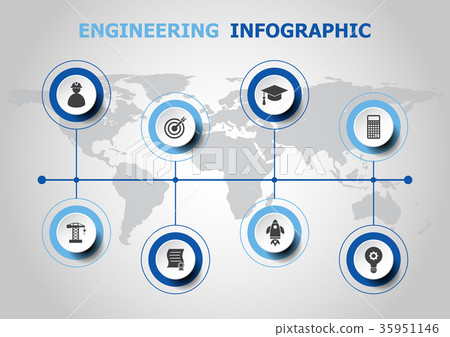 Infographic design with engineering icons 35951146