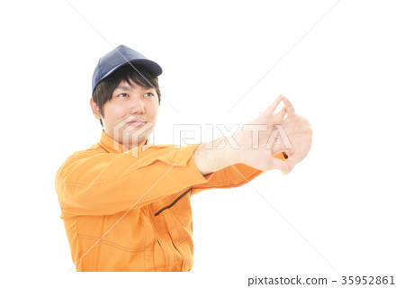 A smiling worker A smiling worker 35952861